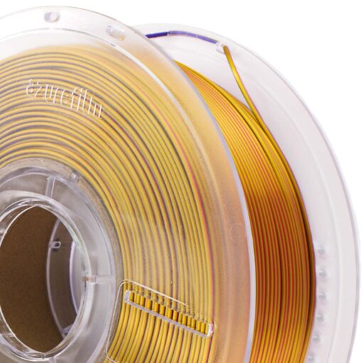 3d-filament-PLA-Silk-Tri-Color-Sunset-Blaze-Master-Spool-Front-zoom-azurefilm