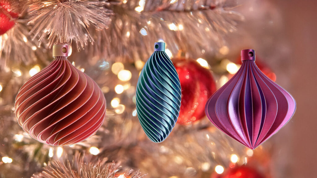 Christmas Tree Balls Ornaments PLA Silk Tri Color Sunrise Pop