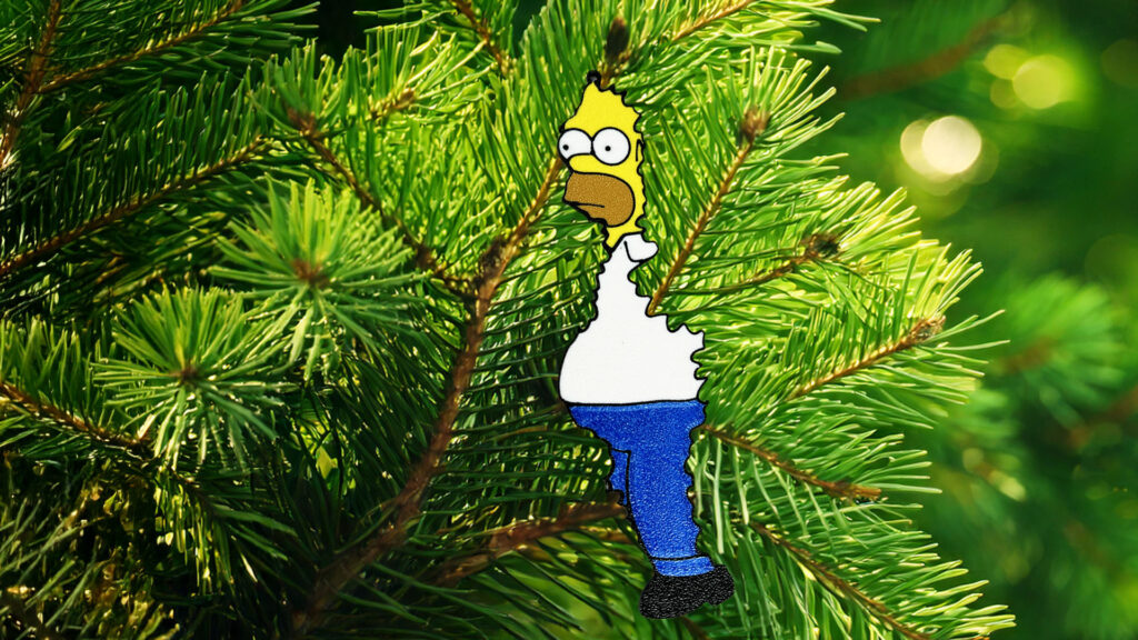 Homer Simpson Bushes Ornament PLA Original Yellow PLA White PLA Black PLA Brown Silk Royal Sapphire