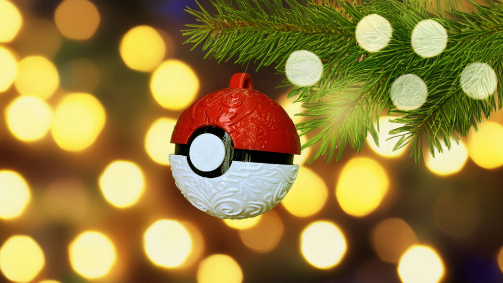 Pokeball Ornament Xmas Tree Decoration Christmas PETG Lipstick Red White Black