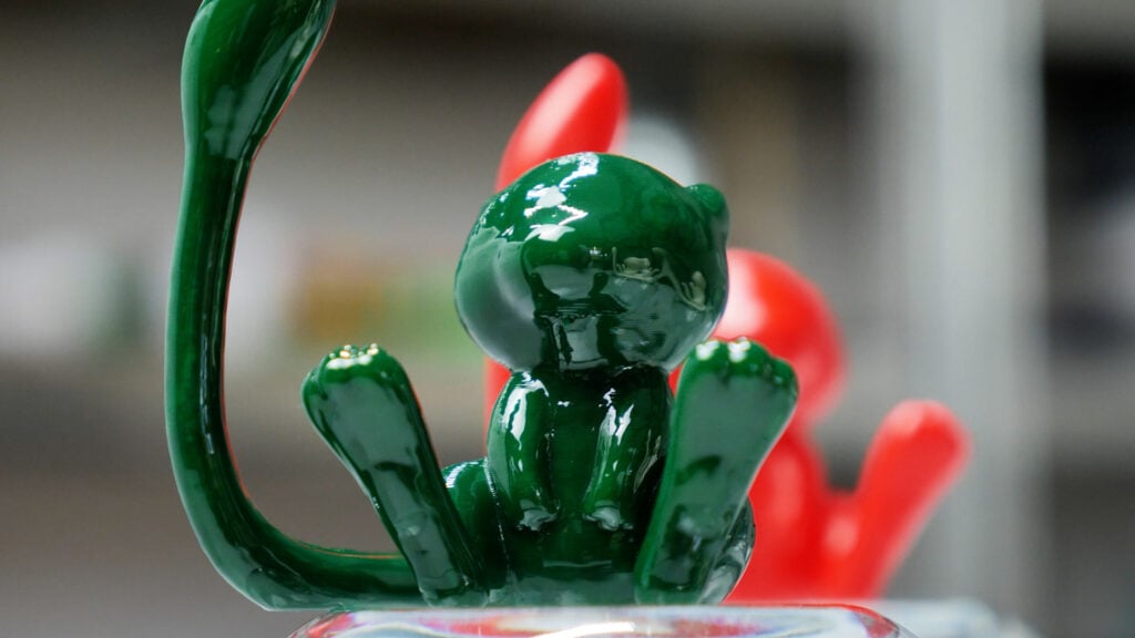 Closeup shiny vapored