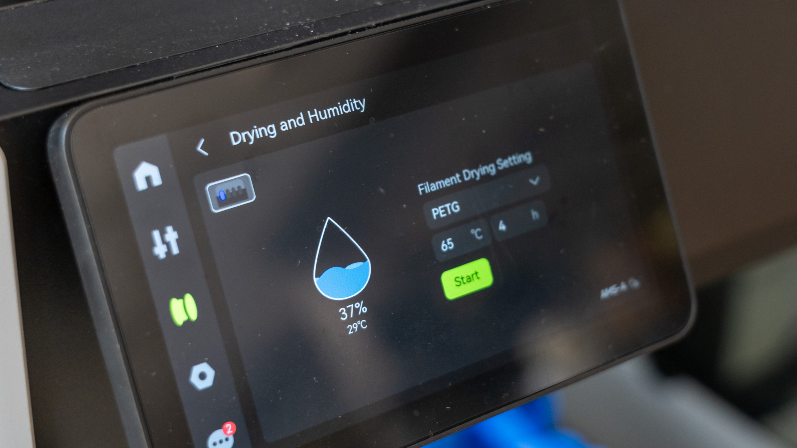 Printer settings scaled