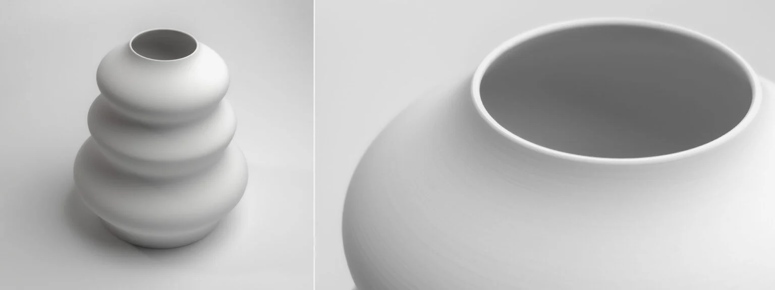 PLA Matte HS: poboljšajte svoje kreacije 2 Bijele 3D-ispisane vaze od PLA Matte HS