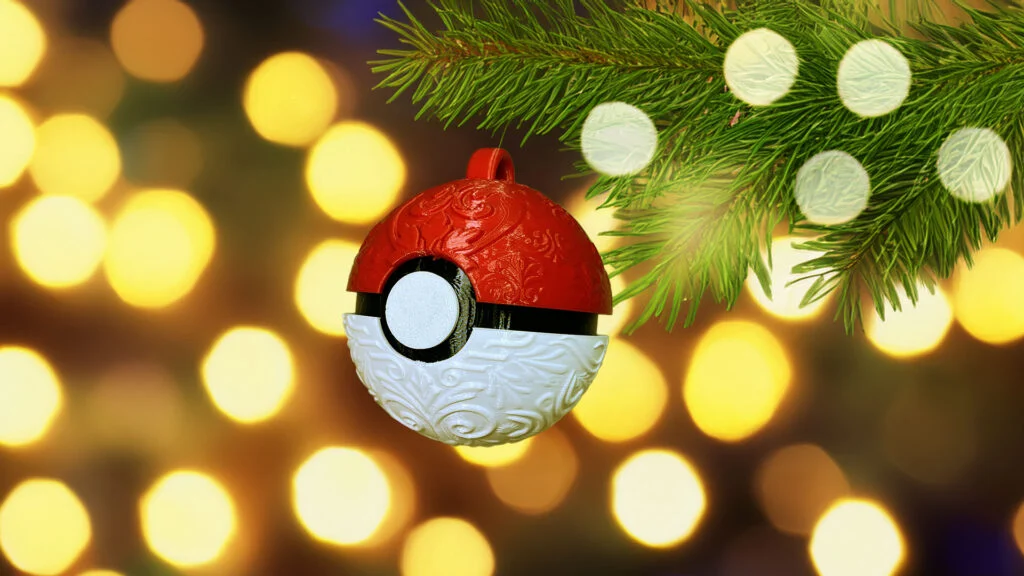 Top 10 STL datoteka: 3D modeli božićno-novogodišnjih ukrasa 9 3D-ispisani božićni ukras Pokéball