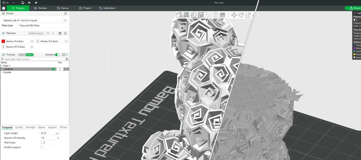 Vaše prvo 3D printanje - vodič za početnike 3 STL datoteka otvorena u slicer softveru