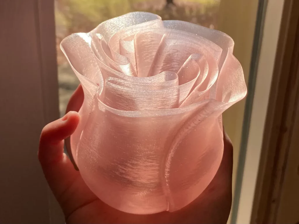Walentynkowe wydruki 3D 11 Róża z wazonu spiralnego