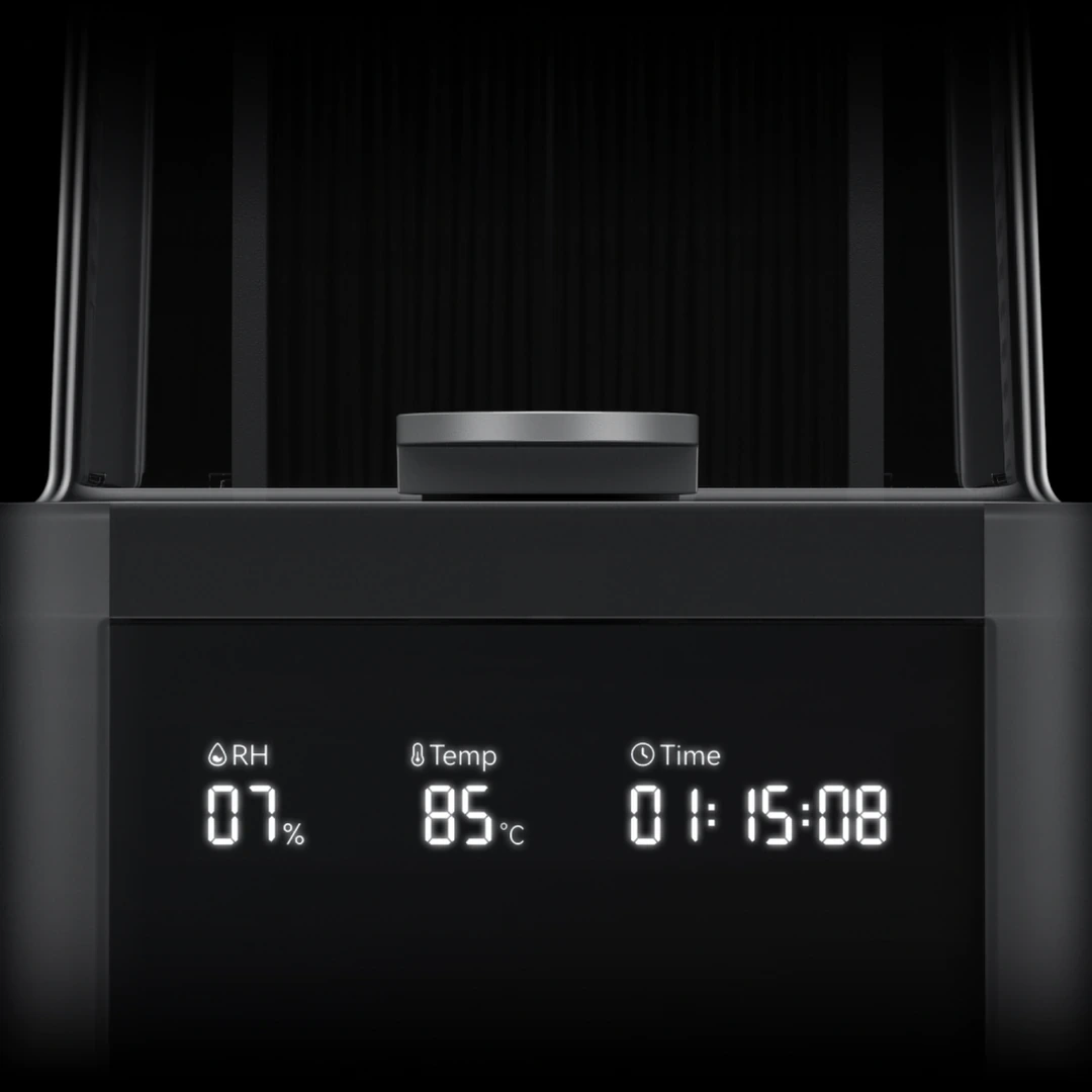 AMS HT 6 Display des Bambu Lab AMS HT mit Luftfeuchtigkeit und Trocknungszeit