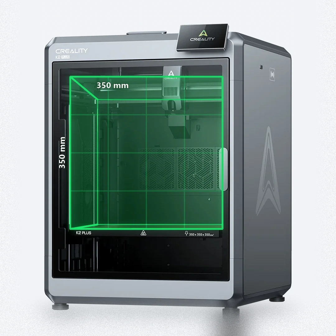 Creality K2 Plus Combo 4 Creality K2 Plus showing its 350×350×350 mm build volume