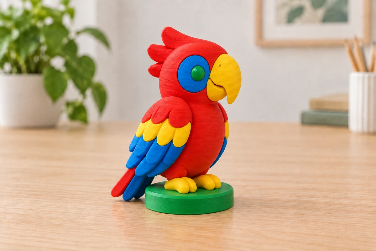 Creality SPARKX i7 Color Combo 3 Colourful parrot printed on the Creality SPARKX i7