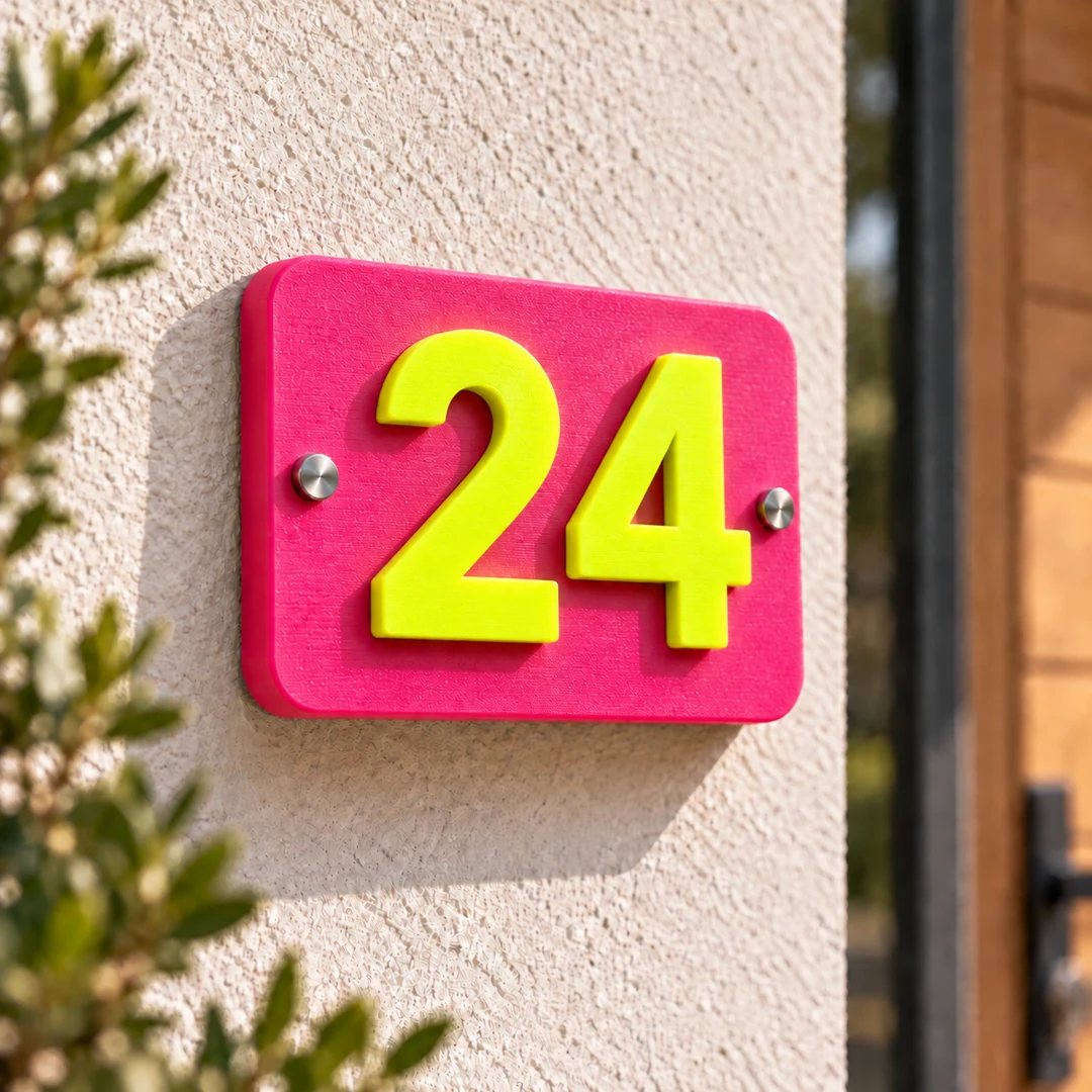 Refill PETG Hyper Speed Neon 1.75mm 7 Neon pink PETG Hyper Speed 3D-printed house number sign
