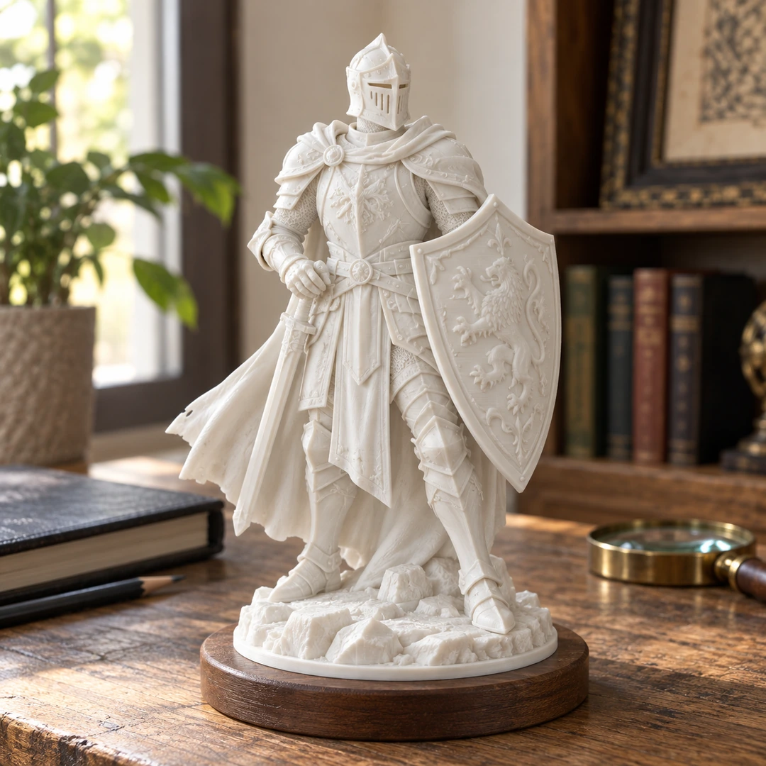 PLA+ 1.75mm 7 White PLA+ 3D-printed knight miniature