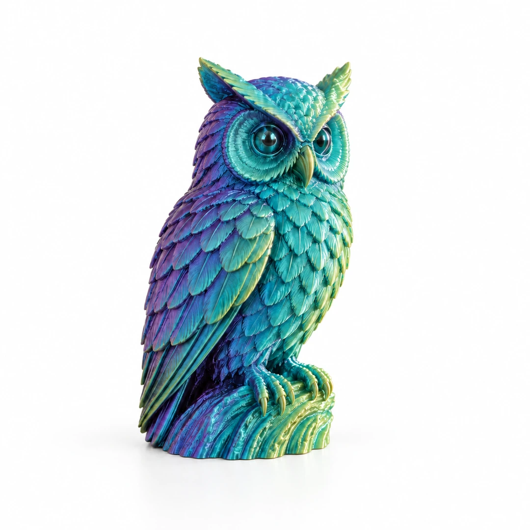 PLA Silk Tri Color 1.75mm 3 PLA Silk Tri Color 3D-printed owl