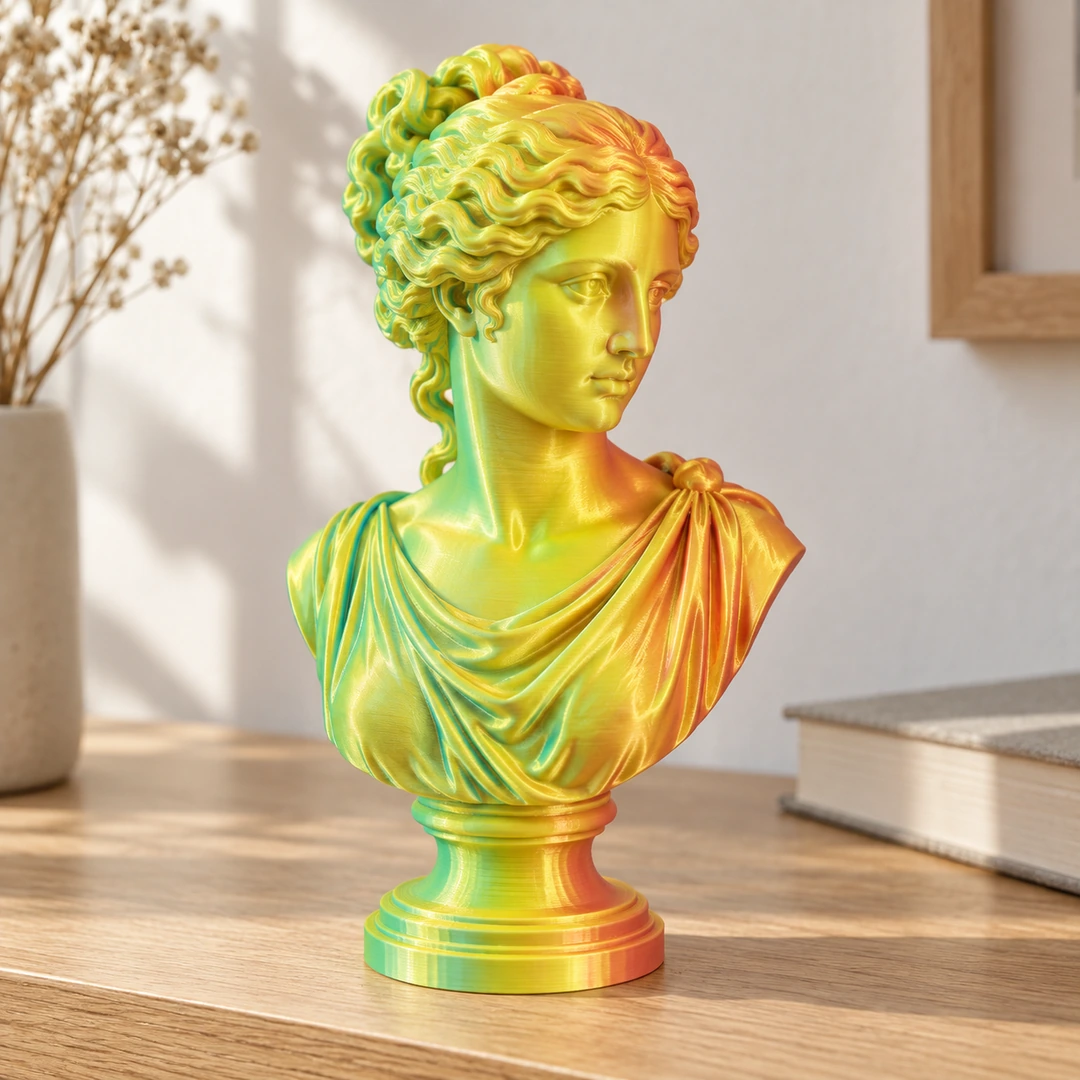 PLA Silk Tri Color 1.75mm 6 PLA Silk Tri Color 3D-printed bust