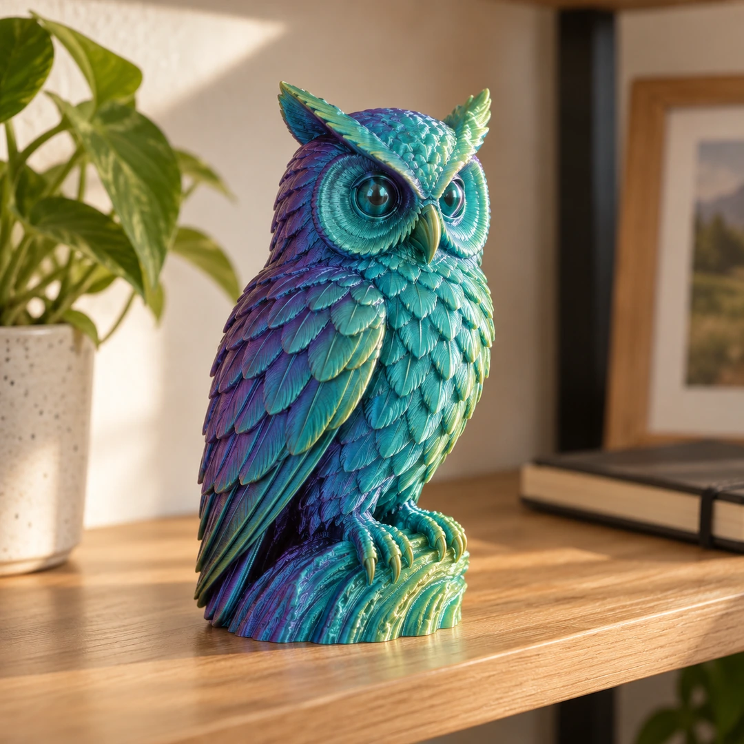 PLA Silk Tri Color 1.75mm 7 PLA Silk Tri Color 3D-printed owl