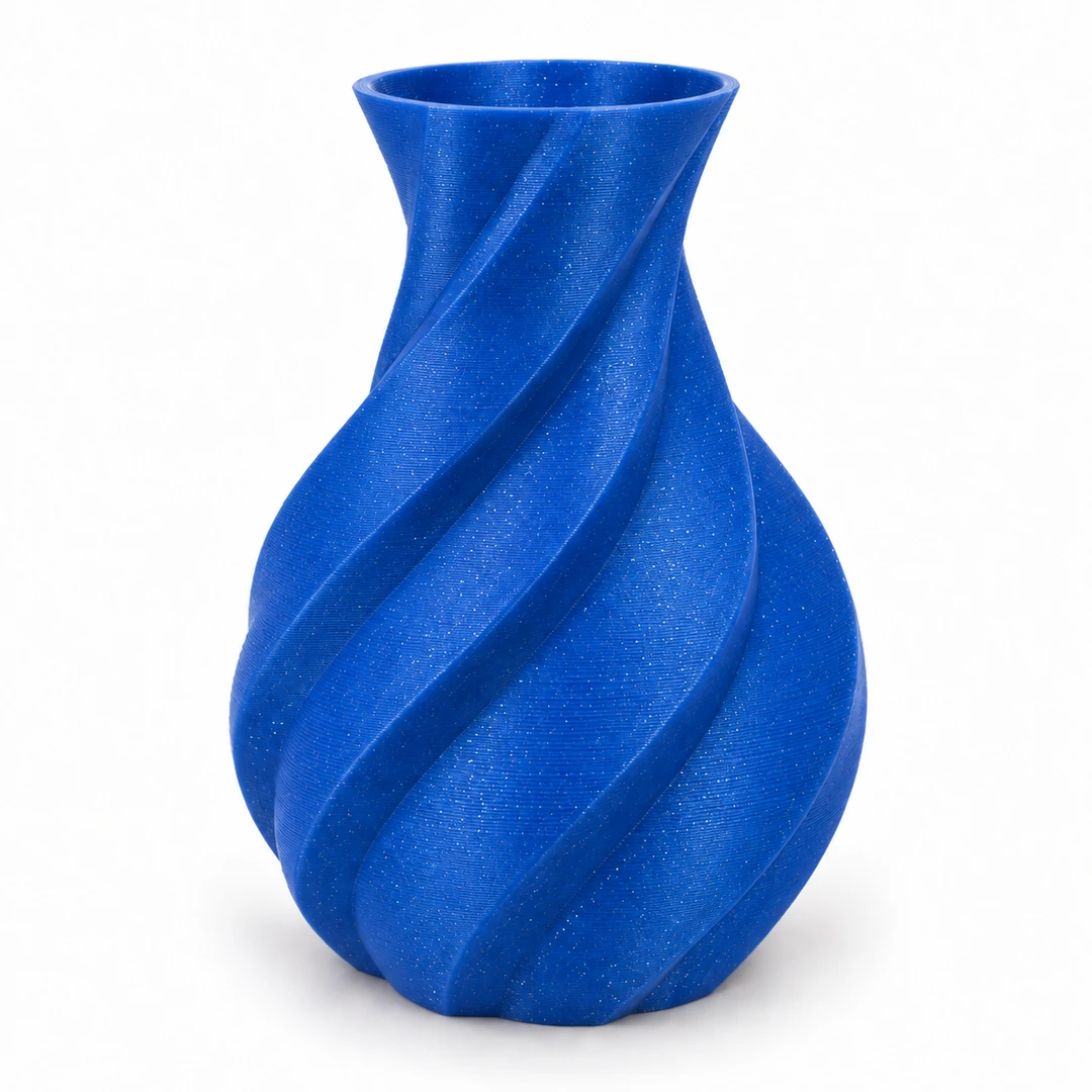 PLA Glitter 1.75mm 3 Blue PLA Glitter 3D-printed vase