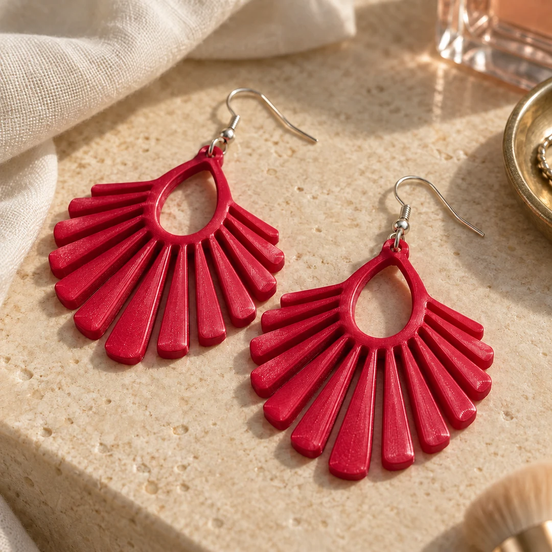 PLA Pearl 1.75mm 7 Red PLA Pearl 3D-printed earrings