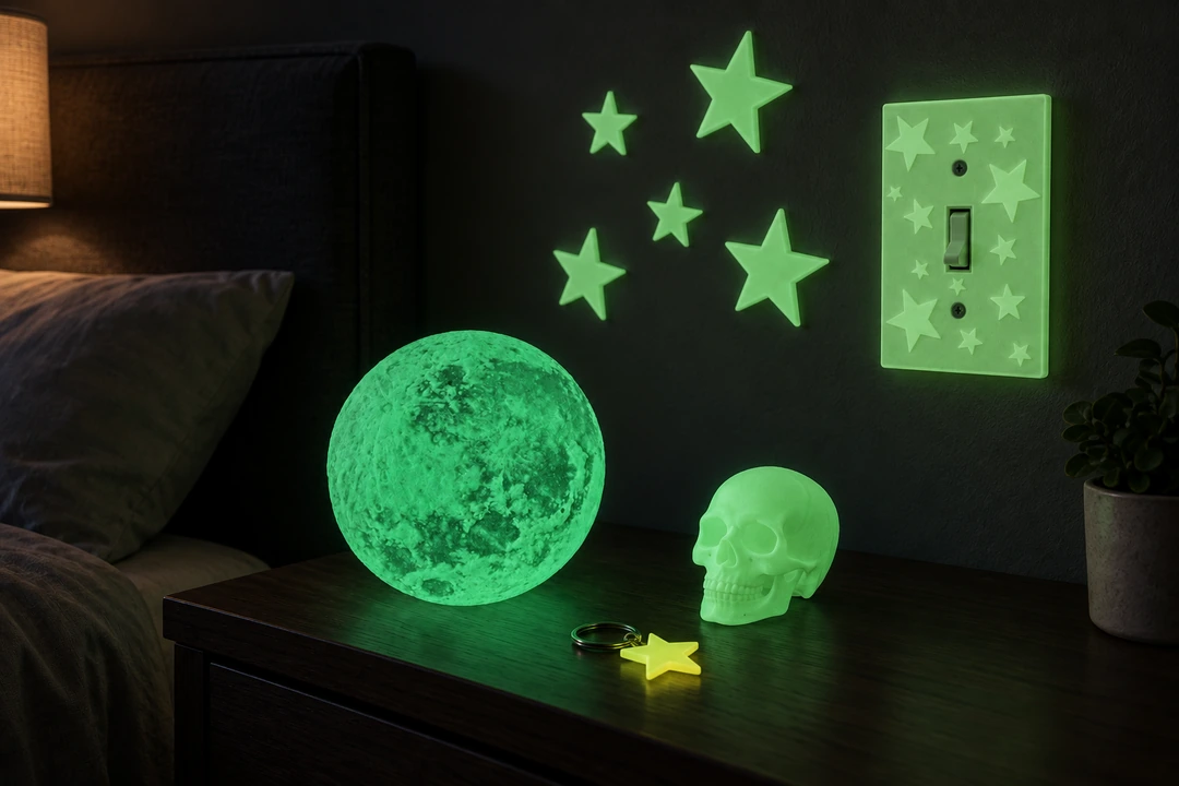 PLA Lumos 1.75mm 10 PLA Lumos glow-in-the-dark 3D-printed moon and stars