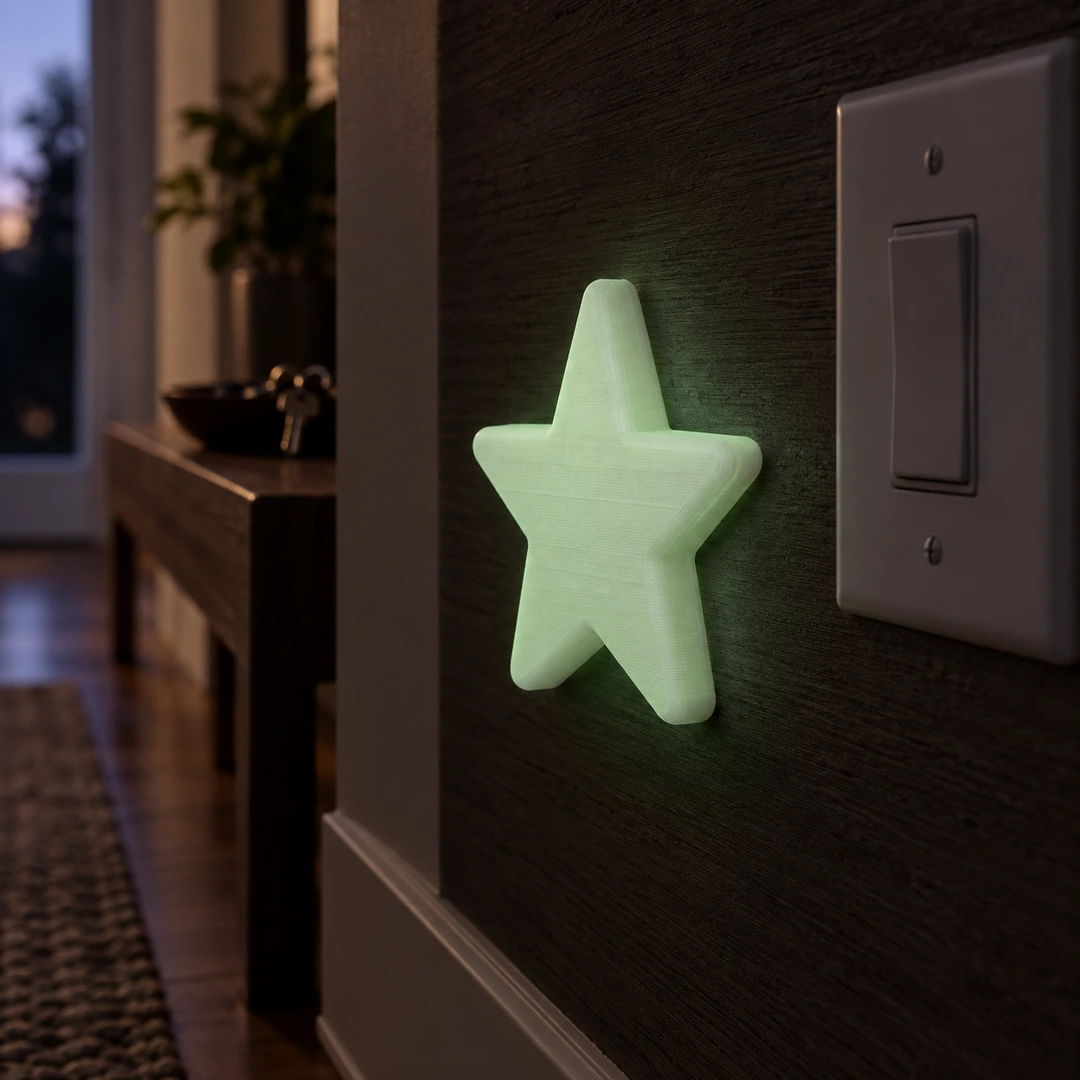 PLA Lumos 1.75mm 6 PLA Lumos glow-in-the-dark 3D-printed star