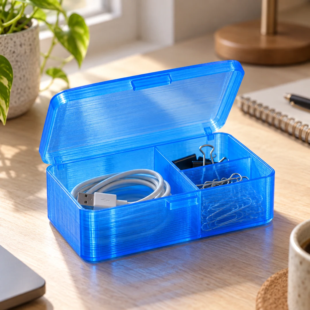 PLA Transparent 1.75mm 9 Blue PLA Transparent 3D-printed storage box