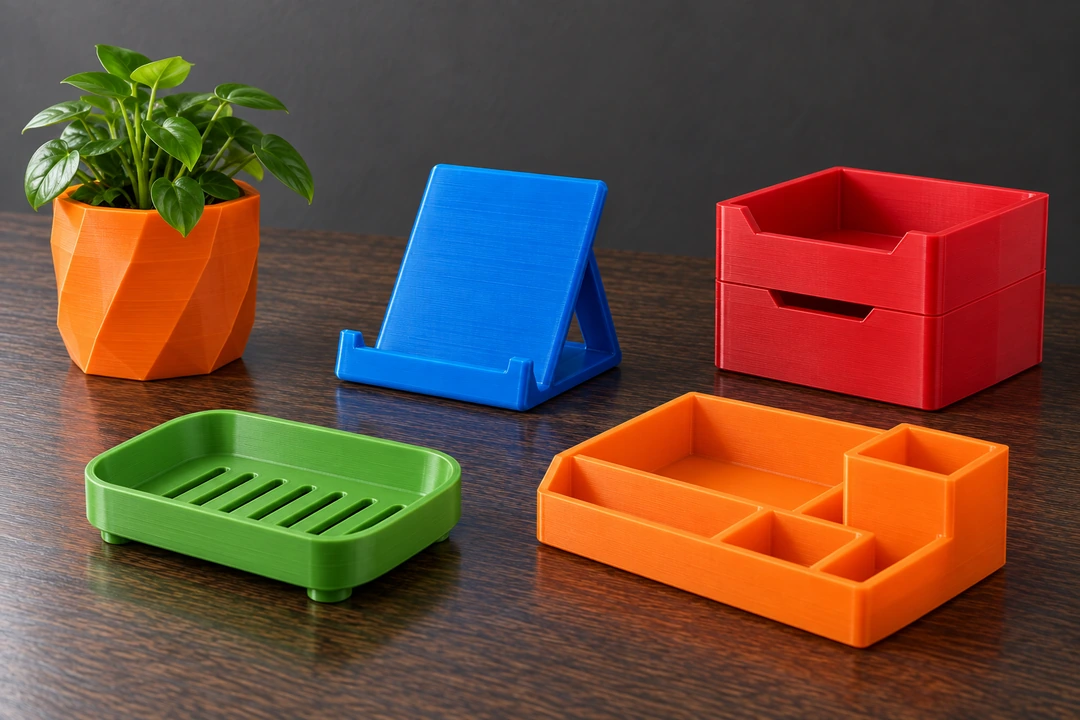 SUPER PACK PETG 11 PETG 3D-printed desk organisers in several colours