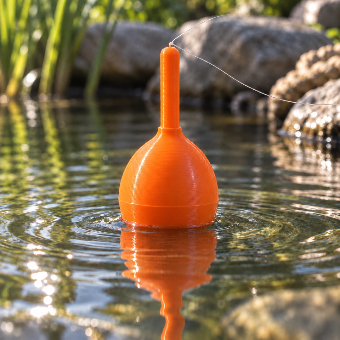 SUPER PACK PETG 8 Orange PETG 3D-printed floating object in water