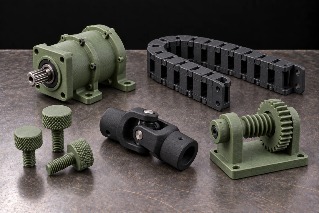 PETG CF 1.75mm 10 PETG CF 3D-printed mechanical prototypes