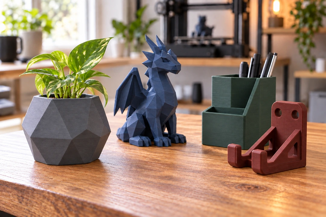 PETG CF 1.75mm 11 PETG CF 3D-printed dragon and desk items