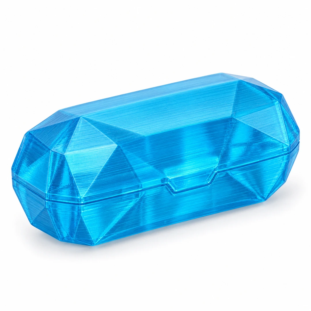 PETG Hyper Speed Transparent 1.75mm 3 Blue transparent PETG Hyper Speed 3D-printed geometric container