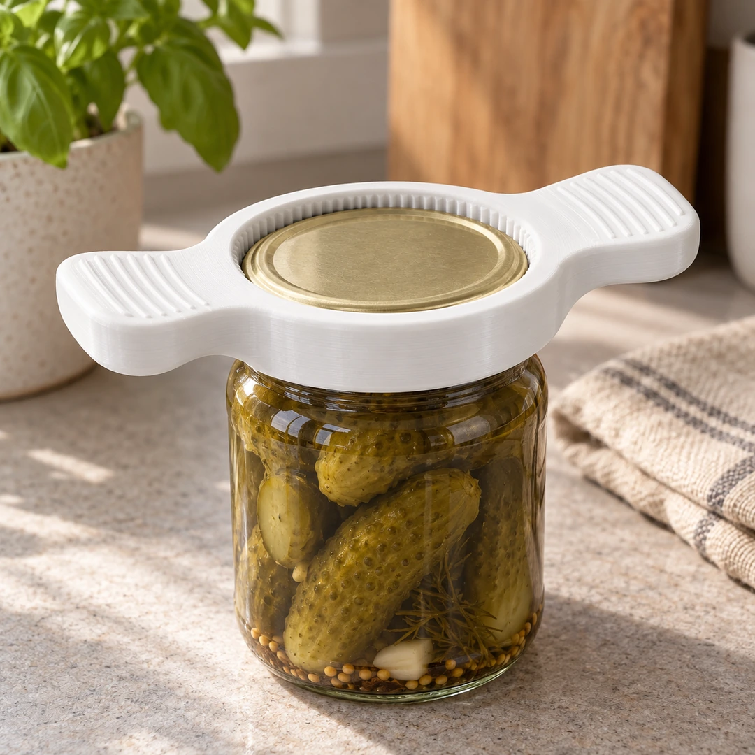 PCTG Original 1.75mm 8 PCTG Original 3D-printed jar opener on a pickle jar