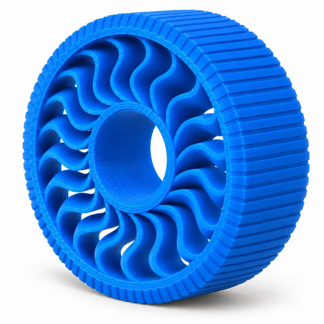 TPU 95A 1.75mm 3 Blue TPU 95A 3D-printed flexible tyre