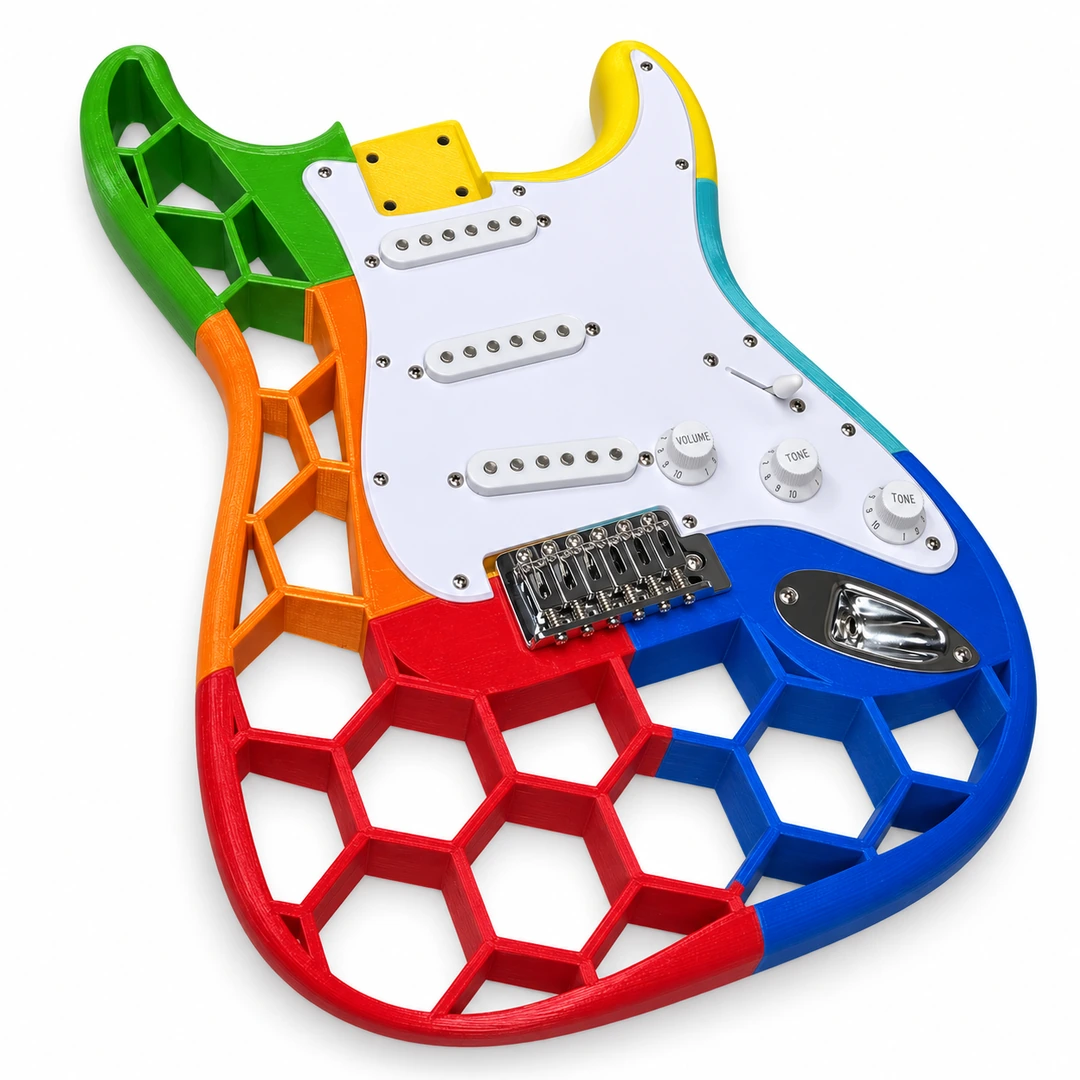 Refill PETG Hyper Speed 1.75mm 3 Multicolour Refill PETG Hyper Speed 3D-printed guitar body