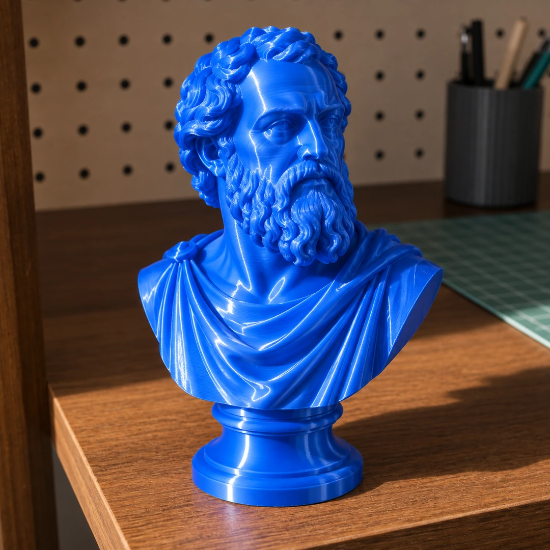Refill PLA Silk 1.75mm 7 Blue PLA Silk 3D-printed bust