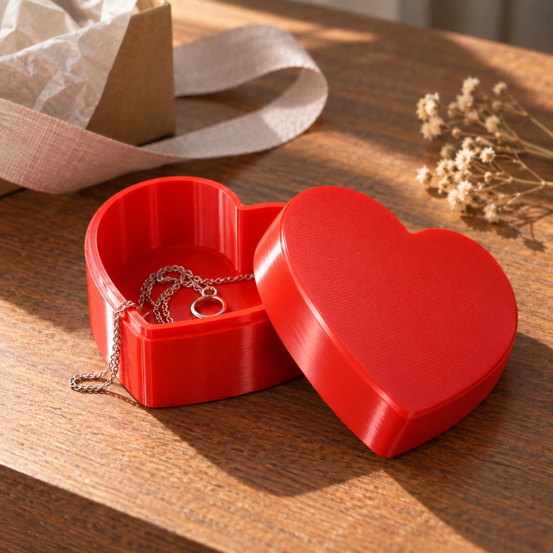 Refill PLA Silk 1.75mm 8 Red PLA Silk 3D-printed heart-shaped box