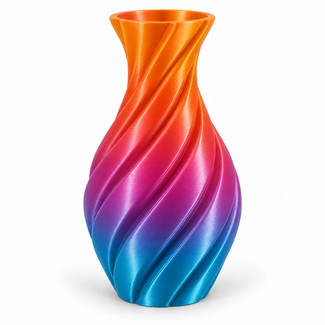 Refill PLA Silk Rainbow 1.75mm 3 Refill PLA Silk Rainbow 3D-printed twisted vase