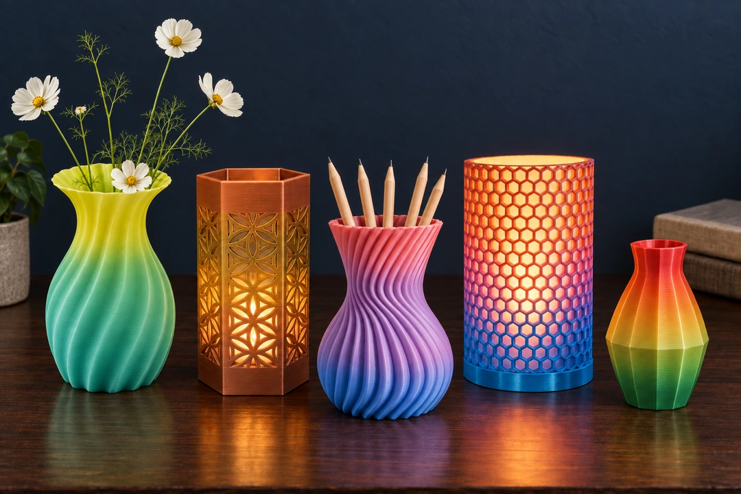 Refill PLA Silk Rainbow 1.75mm 10 Refill PLA Silk Rainbow 3D-printed vases and candle holders