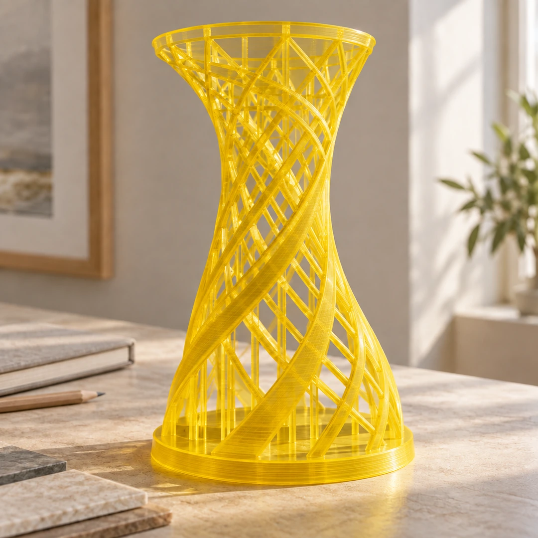 Refill PLA Transparent 1.75mm 8 3D ispis od Yellow Refill PLA Transparent: mrežasta vaza