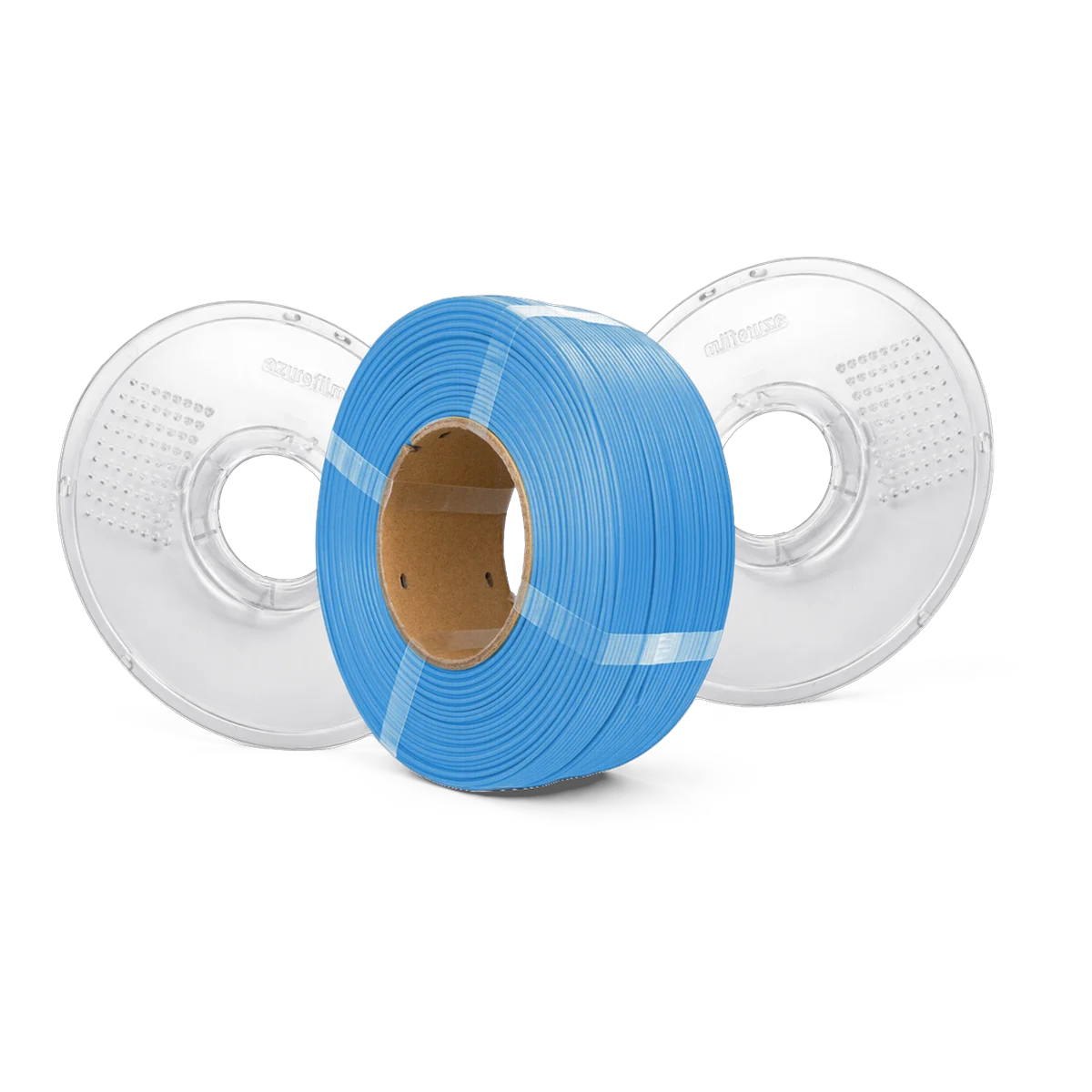 Domov 36 Modro polnilo filamenta med dvema prozornima polovicama tuljave Master Spool