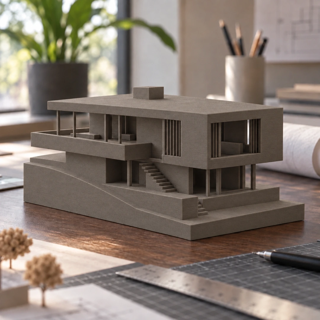 Refill Unset PLA Wood LumberLay 1.75mm 7 Unset LumberLay wood-like 3D-printed architectural model