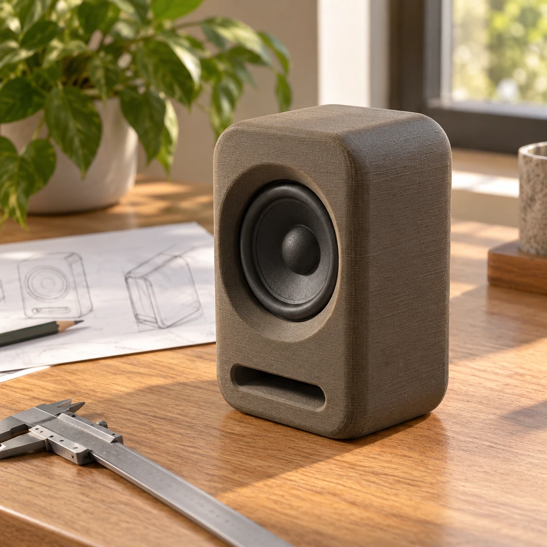 Refill Unset PLA Wood LumberLay 1.75mm 9 Unset LumberLay wood-like 3D-printed speaker housing