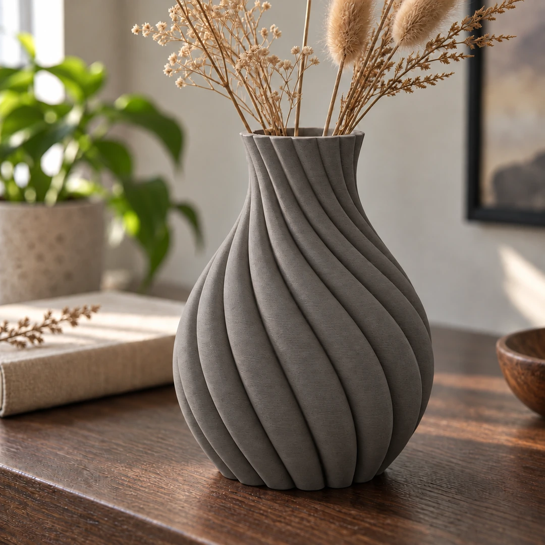 Refill Unset PLA Wood LumberLay 1.75mm 6 Unset LumberLay wood-like 3D-printed twisted vase