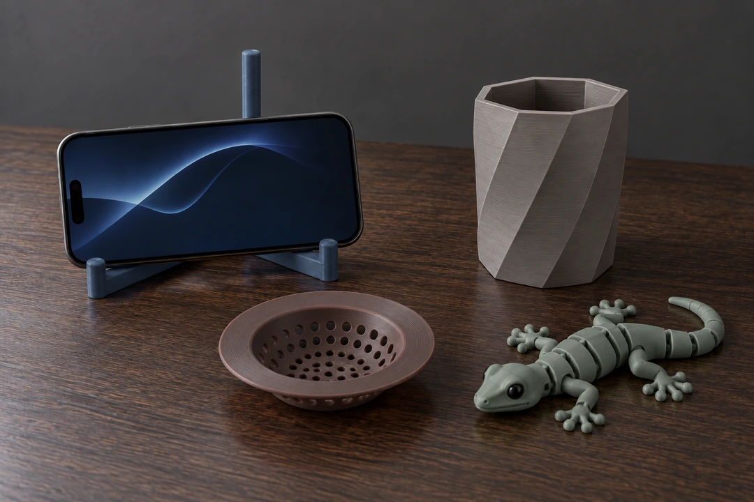 Refill Unset PETG Hyper Speed 1.75mm 10 Unset PETG Hyper Speed 3D-printed phone stand and household items