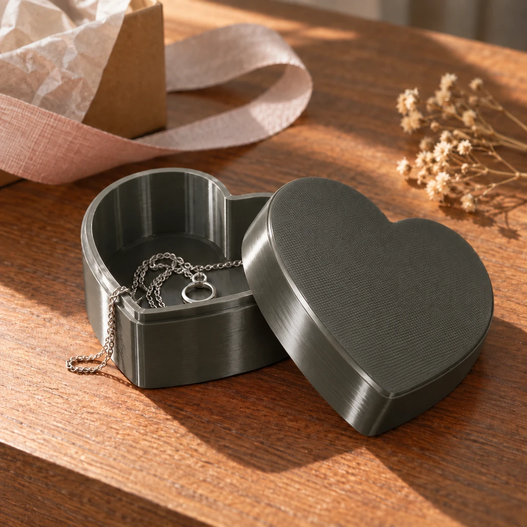 Refill Unset PLA Silk 1.75mm 8 Unset PLA Silk 3D-printed heart-shaped box