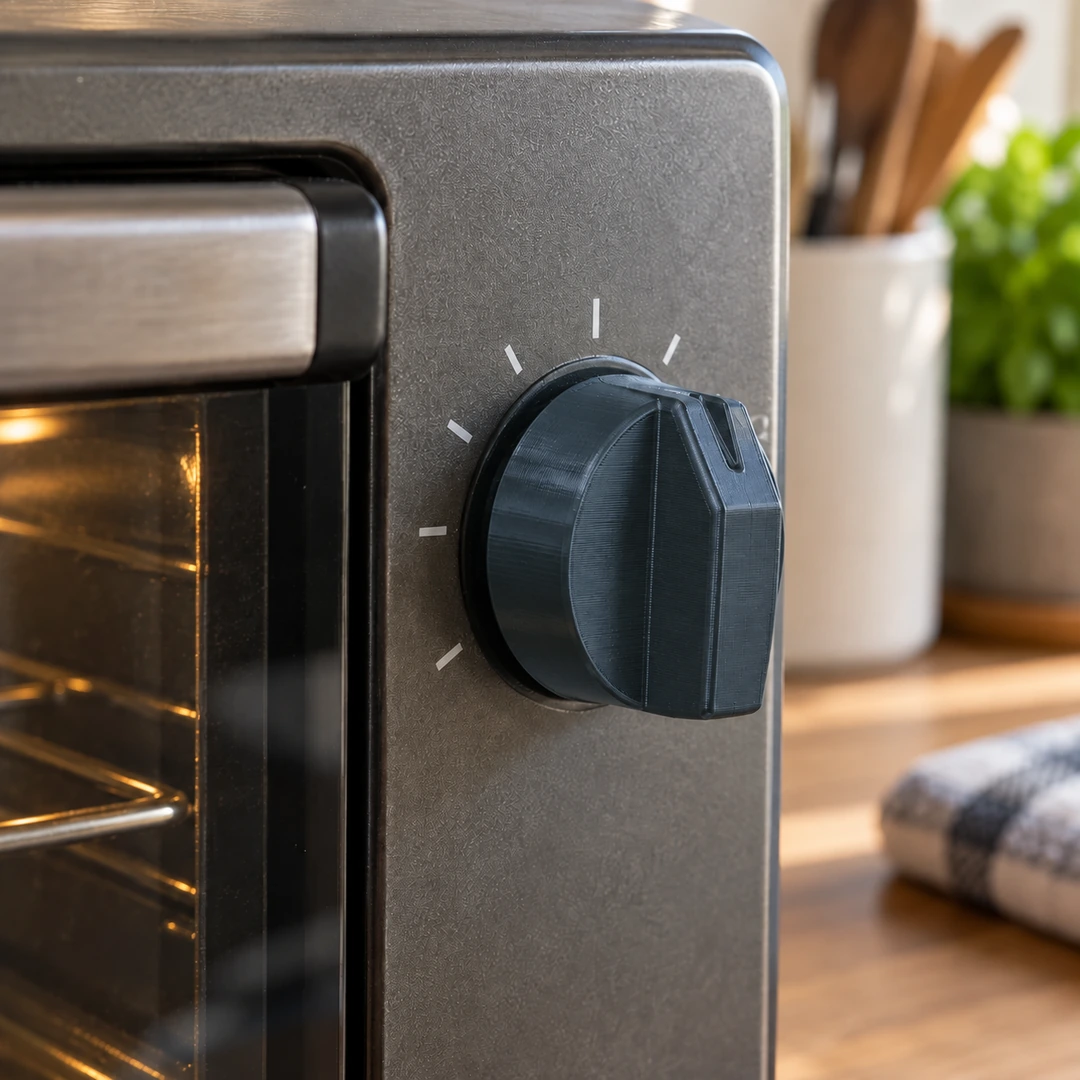 Unset ABS PLUS 1.75mm 9 Unset ABS PLUS 3D-printed knob on an oven