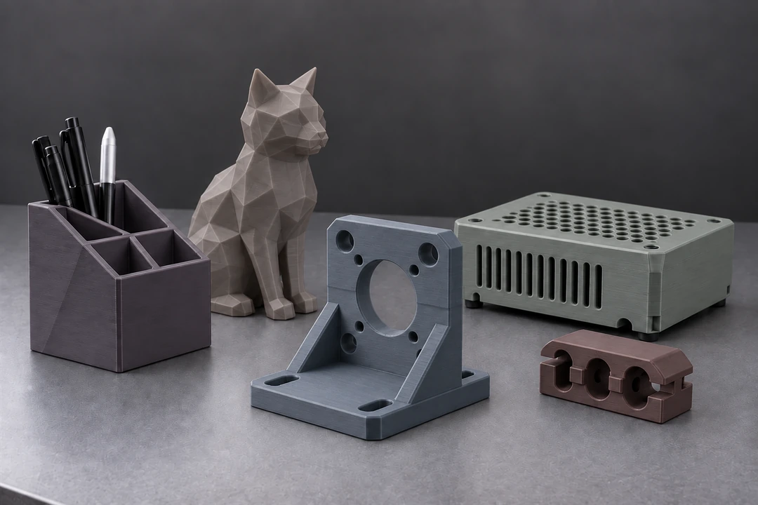 Unset PC ABS 1.75mm 10 Unset PC ABS 3D-printed cat and technical parts