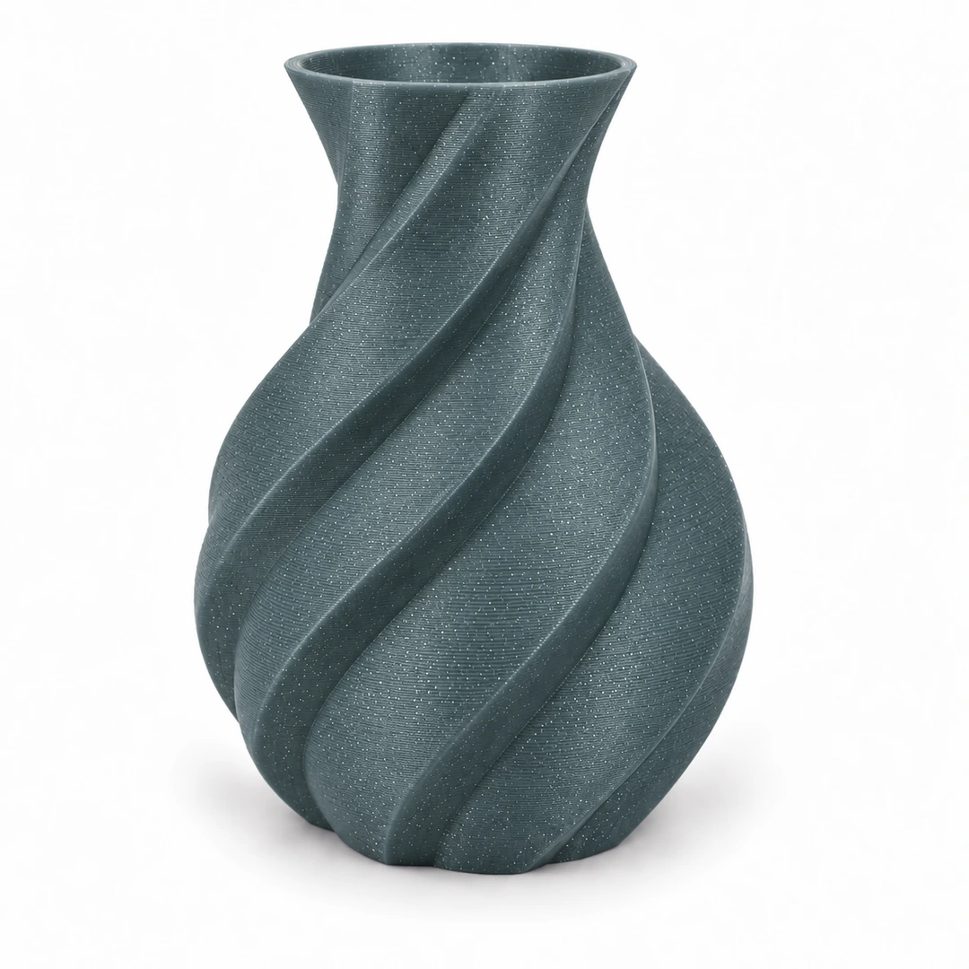 Unset PLA Glitter 1.75mm 3 Unset PLA Glitter 3D-printed twisted vase