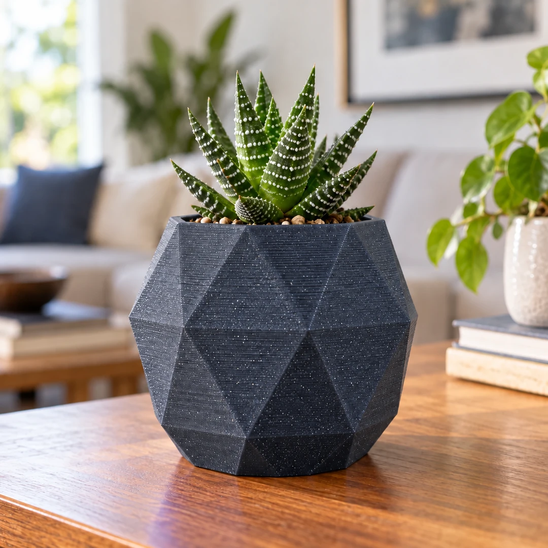 Unset PLA Glitter 1.75mm 6 Unset PLA Glitter 3D-printed geometric planter