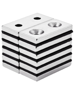 Alternative view of Lapos mágnes 30x15x5mm-M5 kettős lyukú neodímium mágnesek n52 1PZ