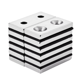 Alternative view of Magnete piatto 30x15x5mm-M5 doppio foro Magneti al neodimio n52 1PZ